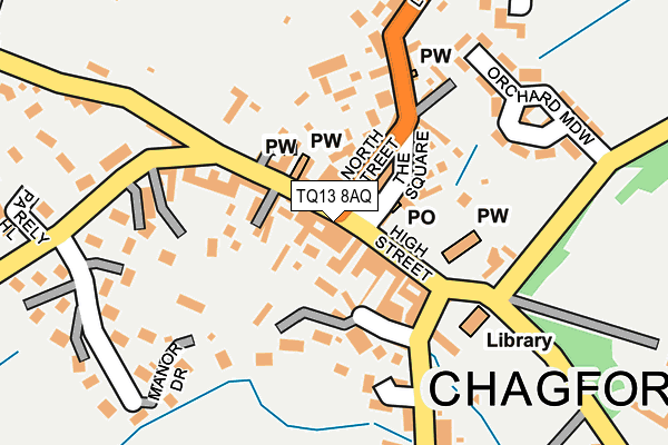 TQ13 8AQ map - OS OpenMap – Local (Ordnance Survey) TQ13 8AQ map - OS OpenMap – Local (Ordnance Survey)