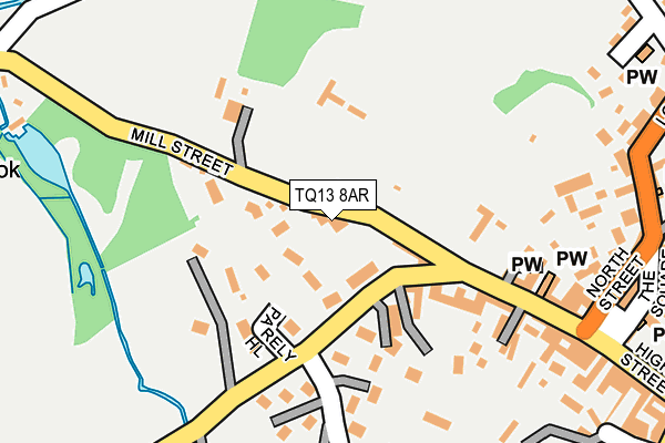 TQ13 8AR map - OS OpenMap – Local (Ordnance Survey) TQ13 8AR map - OS OpenMap – Local (Ordnance Survey)