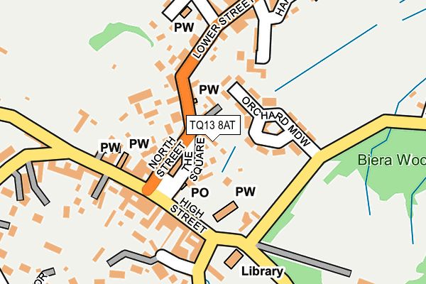 TQ13 8AT map - OS OpenMap – Local (Ordnance Survey) TQ13 8AT map - OS OpenMap – Local (Ordnance Survey)