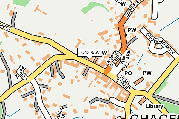 TQ13 8AW map - OS OpenMap – Local (Ordnance Survey) TQ13 8AW map - OS OpenMap – Local (Ordnance Survey)