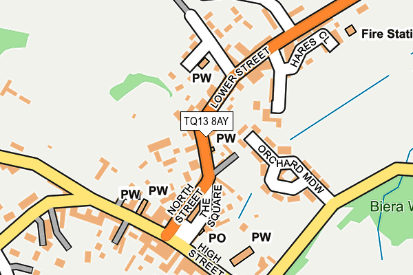 TQ13 8AY map - OS OpenMap – Local (Ordnance Survey) TQ13 8AY map - OS OpenMap – Local (Ordnance Survey)