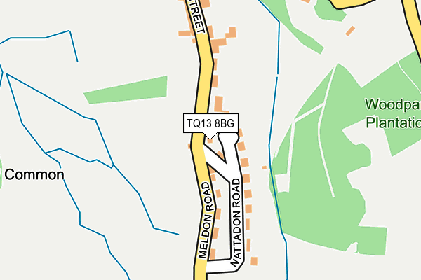 TQ13 8BG map - OS OpenMap – Local (Ordnance Survey) TQ13 8BG map - OS OpenMap – Local (Ordnance Survey)