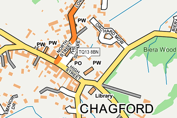 TQ13 8BN map - OS OpenMap – Local (Ordnance Survey) TQ13 8BN map - OS OpenMap – Local (Ordnance Survey)