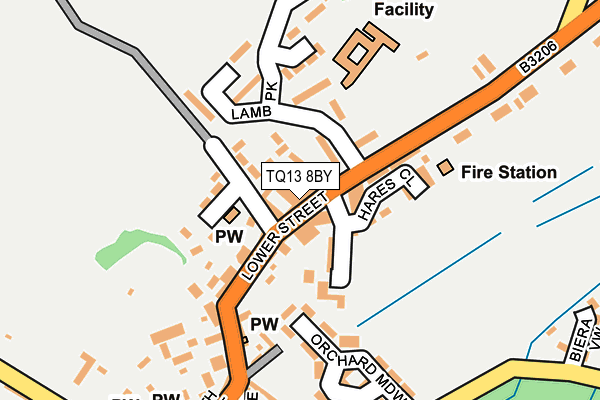 TQ13 8BY map - OS OpenMap – Local (Ordnance Survey) TQ13 8BY map - OS OpenMap – Local (Ordnance Survey)