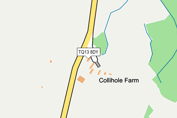 TQ13 8DY map - OS OpenMap – Local (Ordnance Survey)