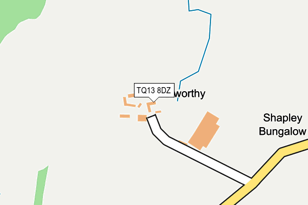 TQ13 8DZ map - OS OpenMap – Local (Ordnance Survey)