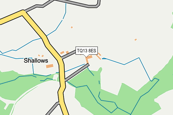 TQ13 8ES map - OS OpenMap – Local (Ordnance Survey) TQ13 8ES map - OS OpenMap – Local (Ordnance Survey)