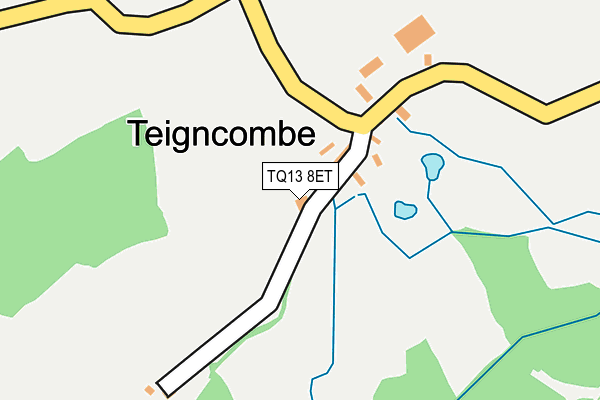 TQ13 8ET map - OS OpenMap – Local (Ordnance Survey) TQ13 8ET map - OS OpenMap – Local (Ordnance Survey)