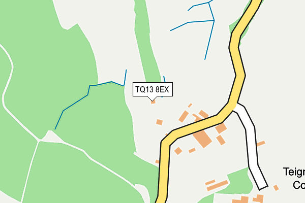 TQ13 8EX map - OS OpenMap – Local (Ordnance Survey) TQ13 8EX map - OS OpenMap – Local (Ordnance Survey)