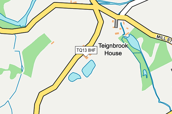 TQ13 8HF map - OS OpenMap – Local (Ordnance Survey) TQ13 8HF map - OS OpenMap – Local (Ordnance Survey)