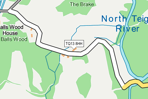 TQ13 8HH map - OS OpenMap – Local (Ordnance Survey)