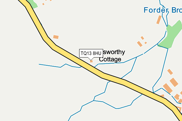 TQ13 8HU map - OS OpenMap – Local (Ordnance Survey) TQ13 8HU map - OS OpenMap – Local (Ordnance Survey)