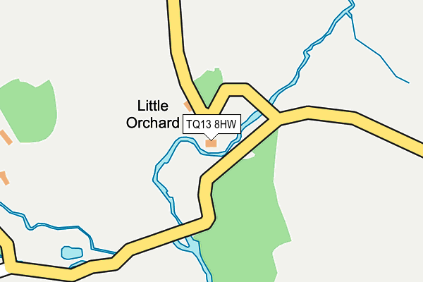 TQ13 8HW map - OS OpenMap – Local (Ordnance Survey) TQ13 8HW map - OS OpenMap – Local (Ordnance Survey)