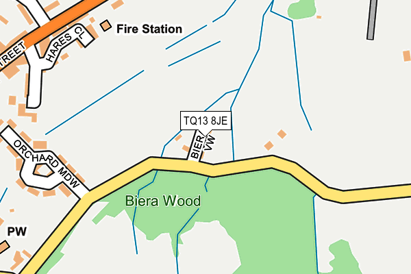 TQ13 8JE map - OS OpenMap – Local (Ordnance Survey)