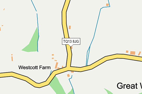 TQ13 8JG map - OS OpenMap – Local (Ordnance Survey)