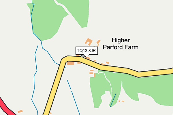 TQ13 8JR map - OS OpenMap – Local (Ordnance Survey)