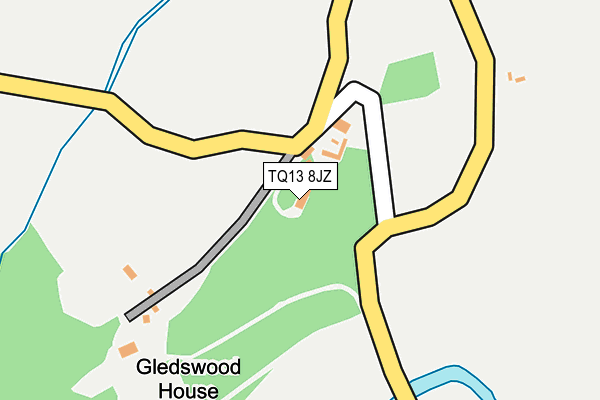 TQ13 8JZ map - OS OpenMap – Local (Ordnance Survey) TQ13 8JZ map - OS OpenMap – Local (Ordnance Survey)