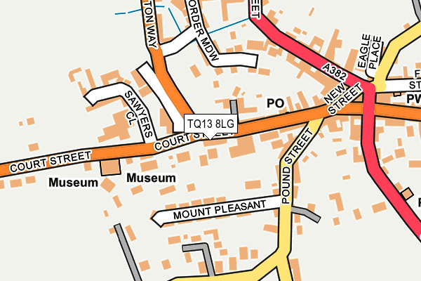 TQ13 8LG map - OS OpenMap – Local (Ordnance Survey) TQ13 8LG map - OS OpenMap – Local (Ordnance Survey)