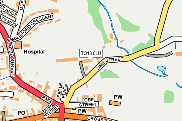 TQ13 8LU map - OS OpenMap – Local (Ordnance Survey) TQ13 8LU map - OS OpenMap – Local (Ordnance Survey)