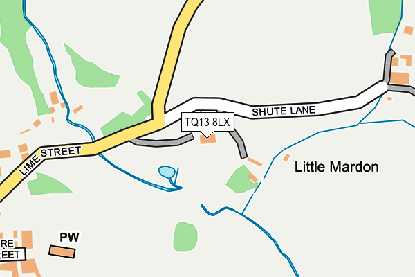 TQ13 8LX map - OS OpenMap – Local (Ordnance Survey) TQ13 8LX map - OS OpenMap – Local (Ordnance Survey)