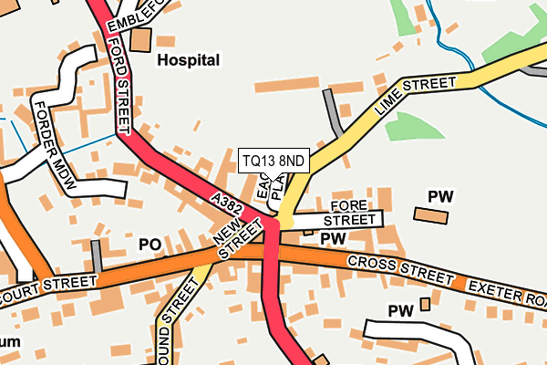 TQ13 8ND map - OS OpenMap – Local (Ordnance Survey)