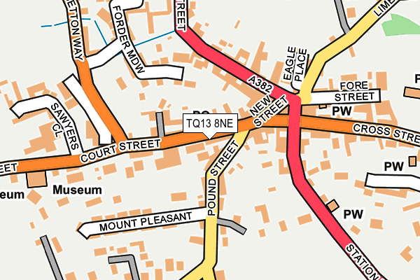 TQ13 8NE map - OS OpenMap – Local (Ordnance Survey) TQ13 8NE map - OS OpenMap – Local (Ordnance Survey)