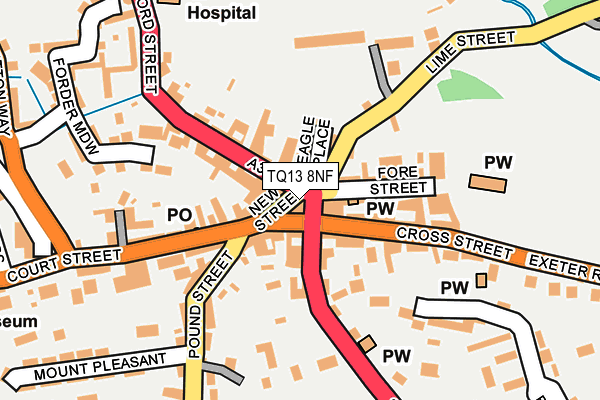 TQ13 8NF map - OS OpenMap – Local (Ordnance Survey) TQ13 8NF map - OS OpenMap – Local (Ordnance Survey)