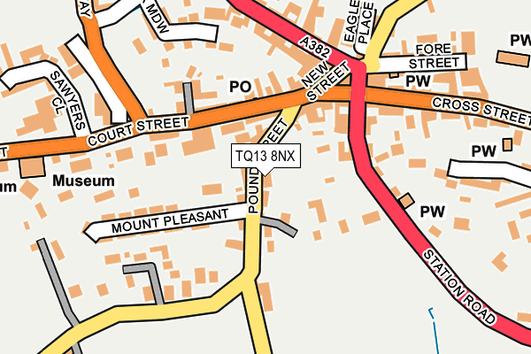 TQ13 8NX map - OS OpenMap – Local (Ordnance Survey) TQ13 8NX map - OS OpenMap – Local (Ordnance Survey)