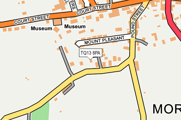 TQ13 8PA map - OS OpenMap – Local (Ordnance Survey) TQ13 8PA map - OS OpenMap – Local (Ordnance Survey)