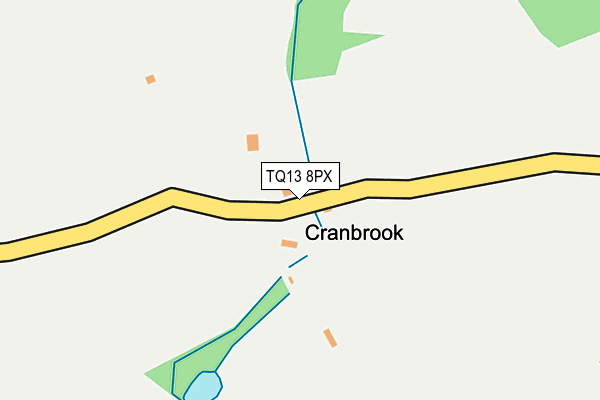 TQ13 8PX map - OS OpenMap – Local (Ordnance Survey) TQ13 8PX map - OS OpenMap – Local (Ordnance Survey)