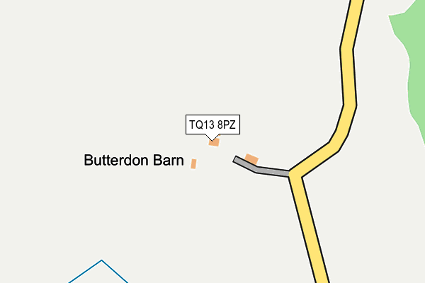 TQ13 8PZ map - OS OpenMap – Local (Ordnance Survey)