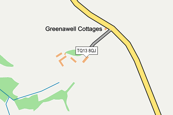 TQ13 8QJ map - OS OpenMap – Local (Ordnance Survey)