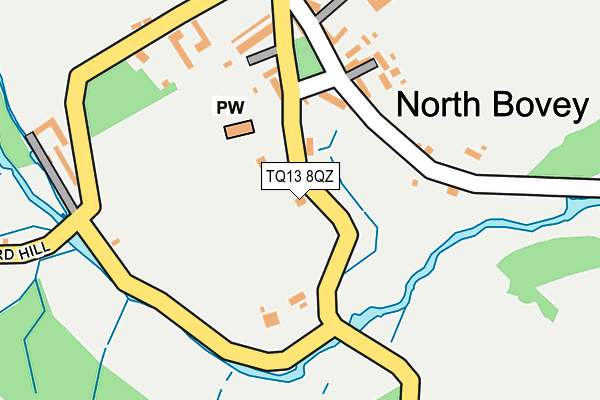 TQ13 8QZ map - OS OpenMap – Local (Ordnance Survey) TQ13 8QZ map - OS OpenMap – Local (Ordnance Survey)