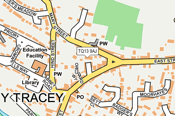 TQ13 9AJ map - OS OpenMap – Local (Ordnance Survey) TQ13 9AJ map - OS OpenMap – Local (Ordnance Survey)