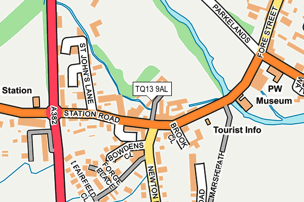 TQ13 9AL map - OS OpenMap – Local (Ordnance Survey) TQ13 9AL map - OS OpenMap – Local (Ordnance Survey)