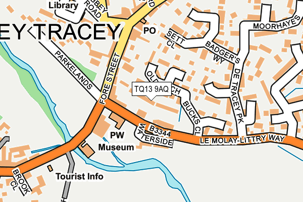 TQ13 9AQ map - OS OpenMap – Local (Ordnance Survey) TQ13 9AQ map - OS OpenMap – Local (Ordnance Survey)