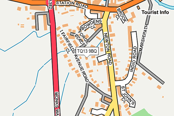 TQ13 9BQ map - OS OpenMap – Local (Ordnance Survey) TQ13 9BQ map - OS OpenMap – Local (Ordnance Survey)
