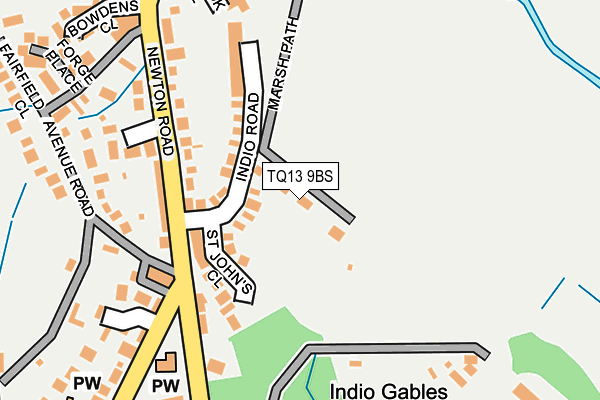 TQ13 9BS map - OS OpenMap – Local (Ordnance Survey) TQ13 9BS map - OS OpenMap – Local (Ordnance Survey)