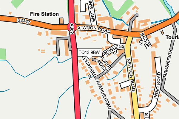 TQ13 9BW map - OS OpenMap – Local (Ordnance Survey)