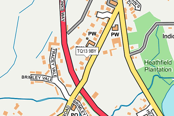 TQ13 9BY map - OS OpenMap – Local (Ordnance Survey) TQ13 9BY map - OS OpenMap – Local (Ordnance Survey)