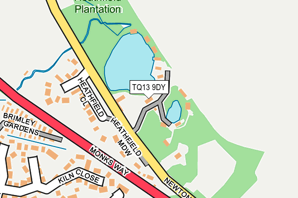 TQ13 9DY map - OS OpenMap – Local (Ordnance Survey) TQ13 9DY map - OS OpenMap – Local (Ordnance Survey)
