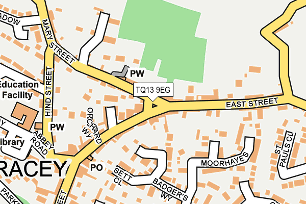 TQ13 9EG map - OS OpenMap – Local (Ordnance Survey) TQ13 9EG map - OS OpenMap – Local (Ordnance Survey)