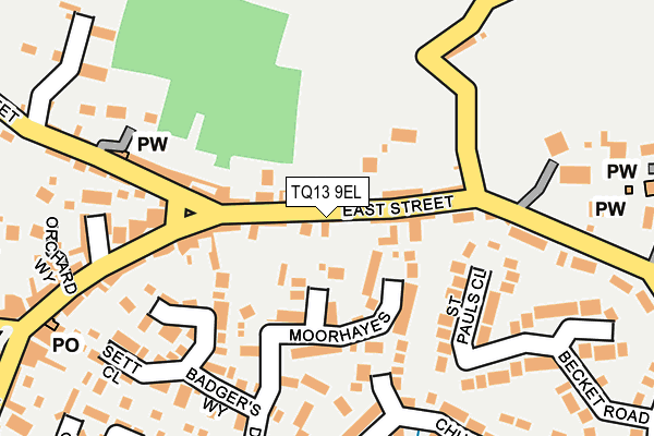 TQ13 9EL map - OS OpenMap – Local (Ordnance Survey) TQ13 9EL map - OS OpenMap – Local (Ordnance Survey)
