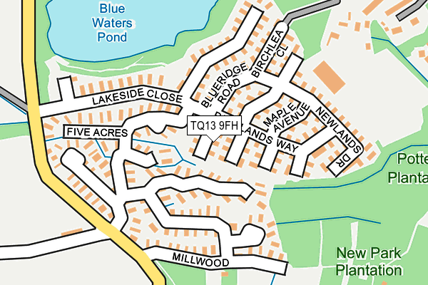 TQ13 9FH map - OS OpenMap – Local (Ordnance Survey) TQ13 9FH map - OS OpenMap – Local (Ordnance Survey)