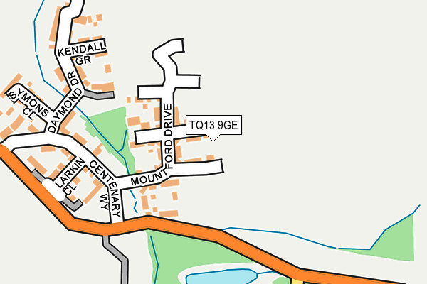 TQ13 9GE map - OS OpenMap – Local (Ordnance Survey) TQ13 9GE map - OS OpenMap – Local (Ordnance Survey)