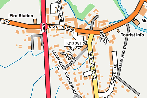 TQ13 9GT map - OS OpenMap – Local (Ordnance Survey) TQ13 9GT map - OS OpenMap – Local (Ordnance Survey)