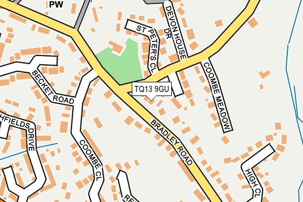 TQ13 9GU map - OS OpenMap – Local (Ordnance Survey) TQ13 9GU map - OS OpenMap – Local (Ordnance Survey)