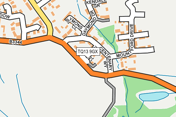 TQ13 9GX map - OS OpenMap – Local (Ordnance Survey) TQ13 9GX map - OS OpenMap – Local (Ordnance Survey)