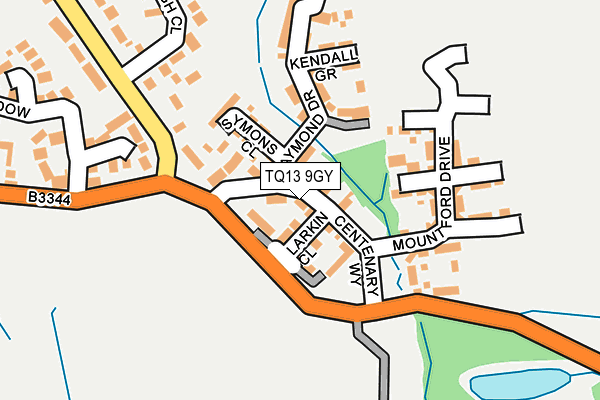 TQ13 9GY map - OS OpenMap – Local (Ordnance Survey) TQ13 9GY map - OS OpenMap – Local (Ordnance Survey)