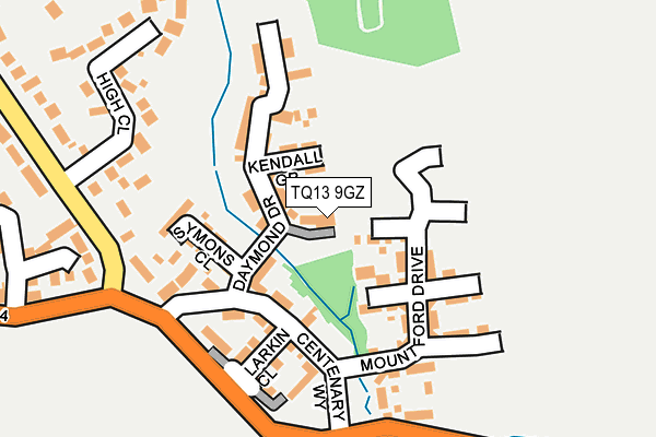 TQ13 9GZ map - OS OpenMap – Local (Ordnance Survey) TQ13 9GZ map - OS OpenMap – Local (Ordnance Survey)